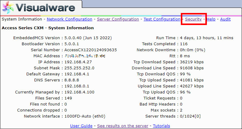 ncs device web interface