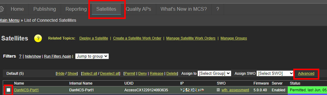 ncs advanced settings in mcs