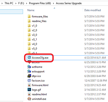 run the accesscfg update exe