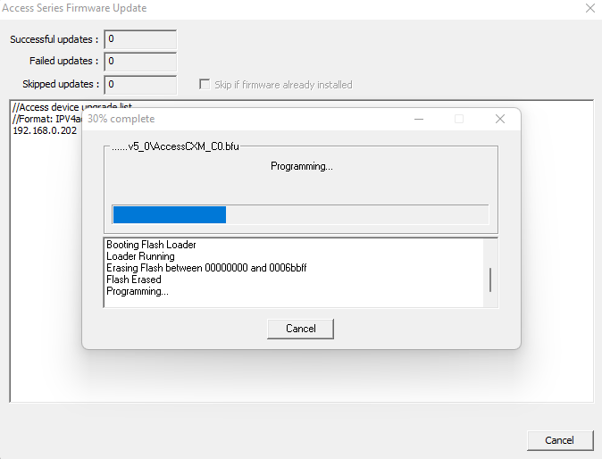 batch update running