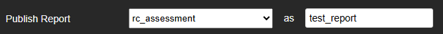 Publish report dropdown and name field