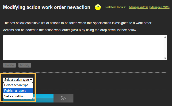 Publish a Report dropdown option