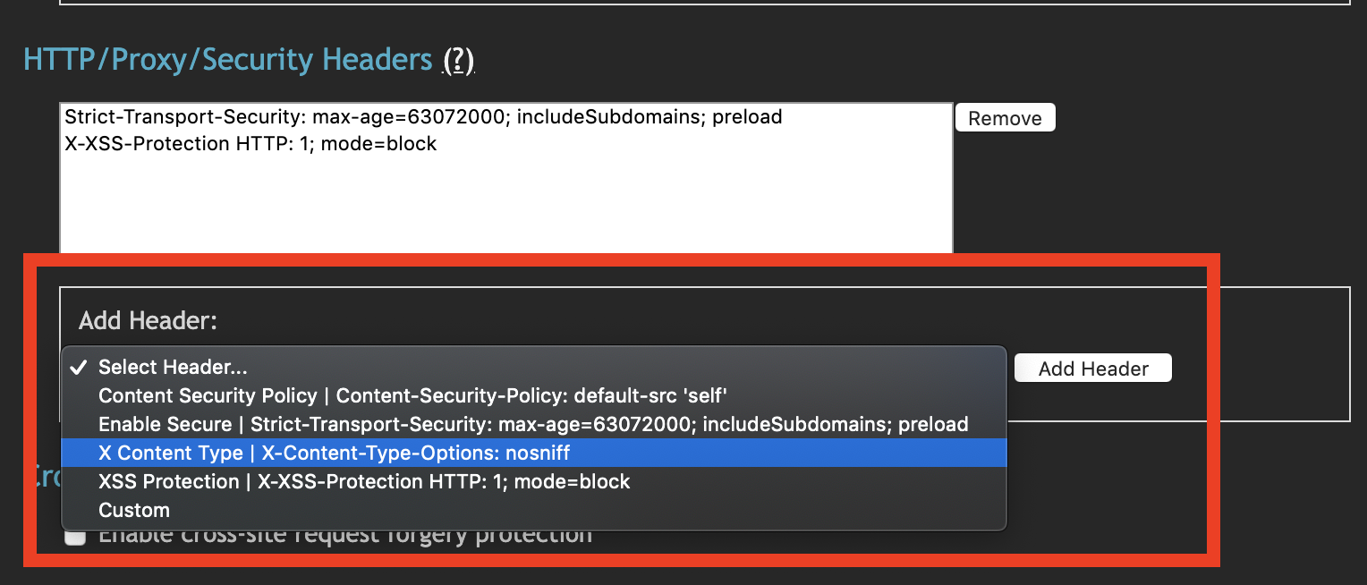 Add preset headers to MCS