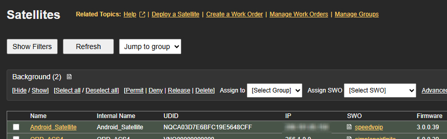 Satellite background group