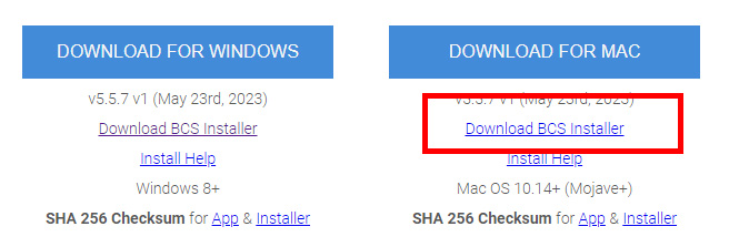Download BCS installer