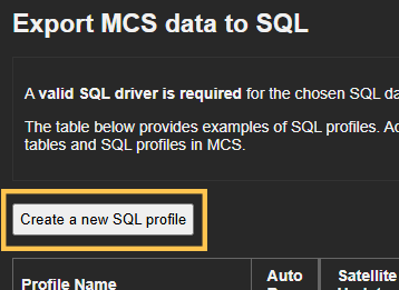 Create SQL profile button