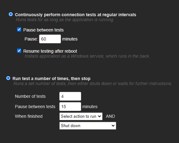 Work order running mode selection