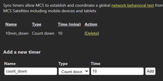 Create a new sync timer form
