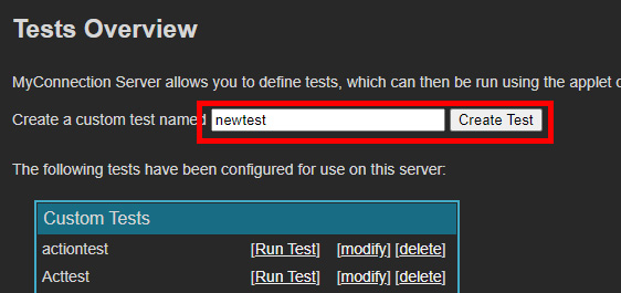 Enter custom test name dialog