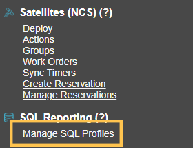 Manage SQL profiles menu item