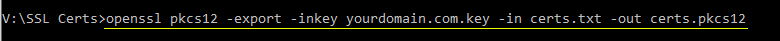 OpenSSL PKCS12 command execution