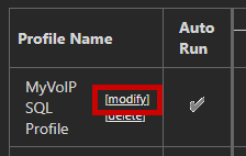 Modify profile link