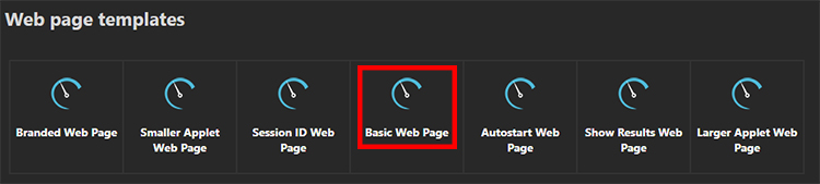 Page template options