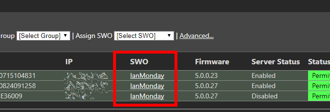 Satellite with assigned SWO