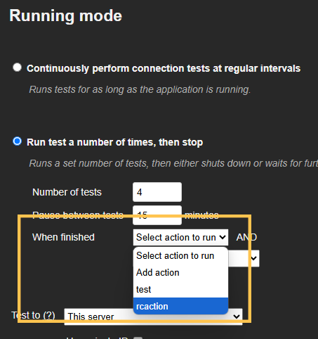 Assign an action to a work order during its creation