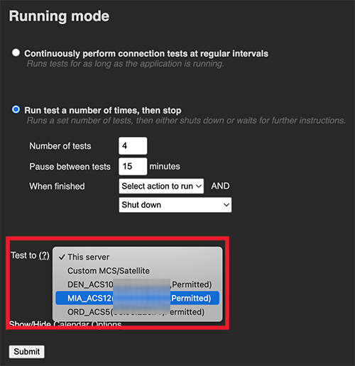 Test To dropdown in SWO wizard
