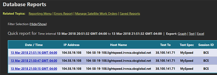Speed results part 1
