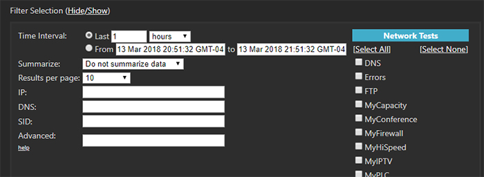 Custom report options