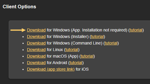 Windows app download link