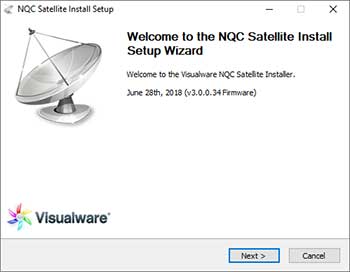 Windows satellite installer welcome screen