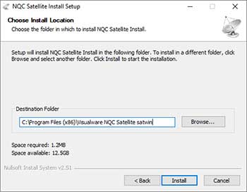 Windows satellite installer directory selection
