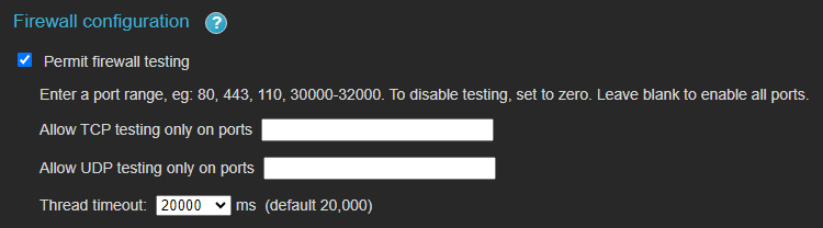 Firewall test general config