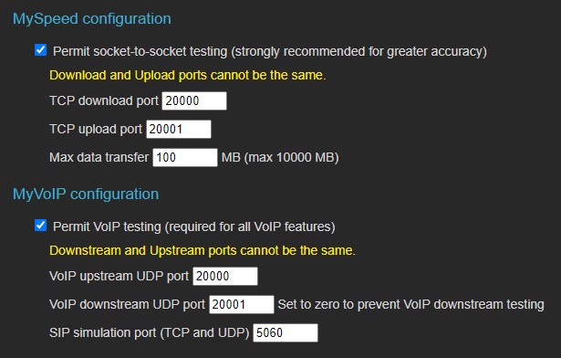 MCS firewall ports