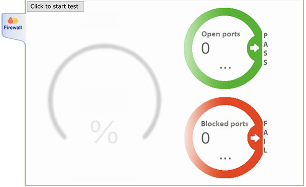 Firewall test interface before test start