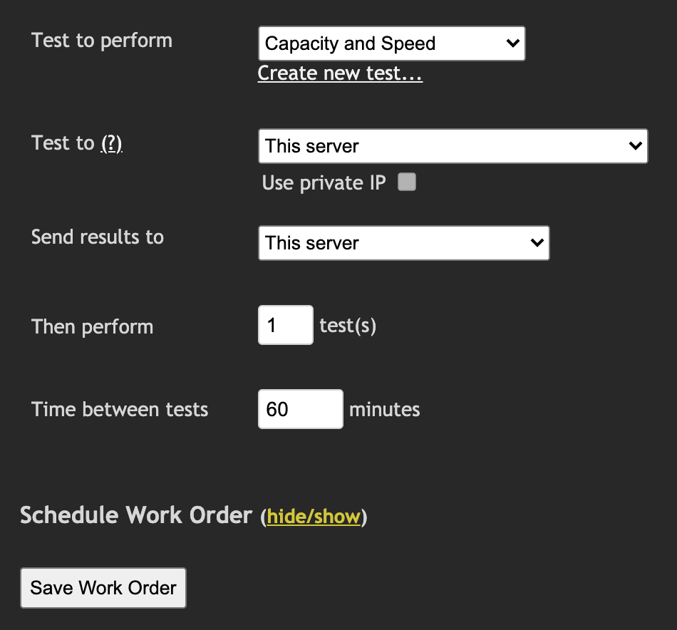 Modify scheduled task main options dialog