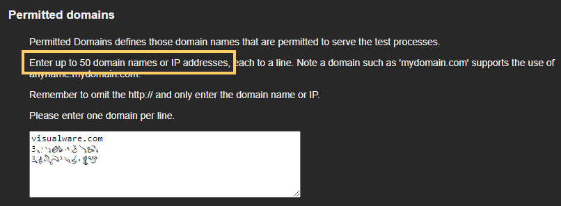 Permitted domains settings