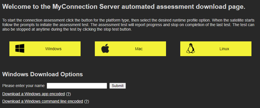 SWO download page with user information form