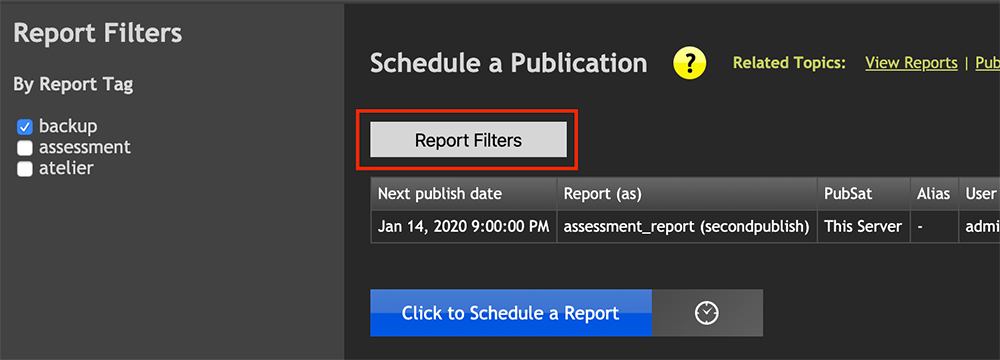 Publication queue filters