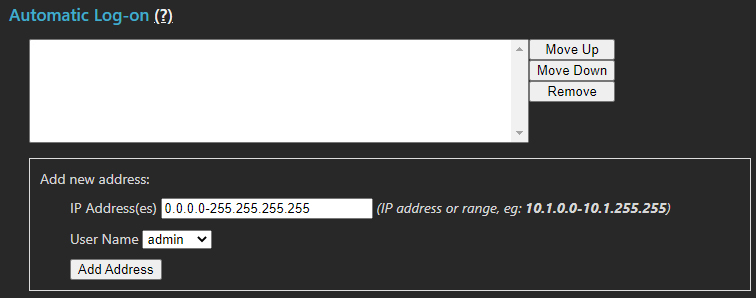 Automatic login IP configuration
