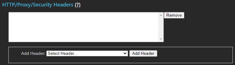 Security headers configuration