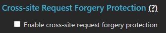Cross-site forgery protection toggle