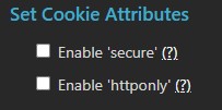 Cookie attribute settings