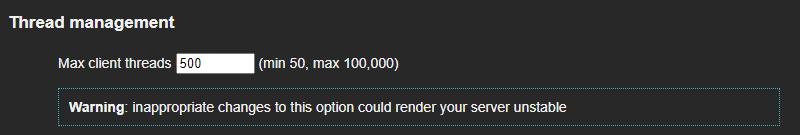 Thread management settings